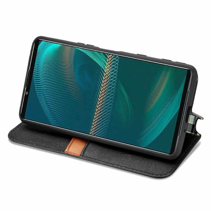 Kožené Pouzdro Na Sony Xperia 5 III Držák Karty Kub Design