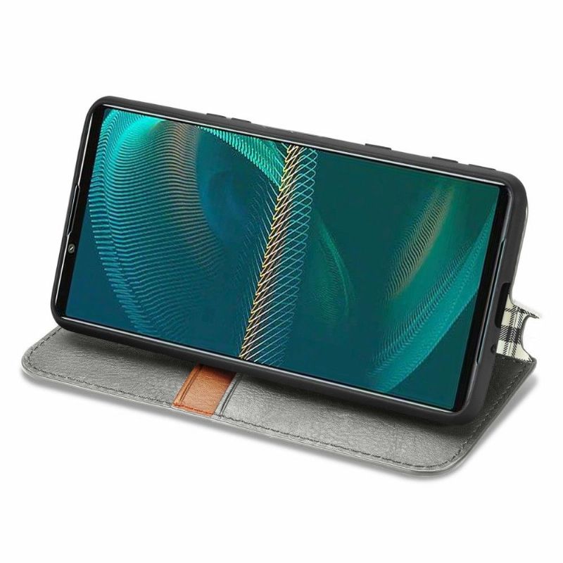 Kožené Pouzdro Na Sony Xperia 5 III Držák Karty Kub Design
