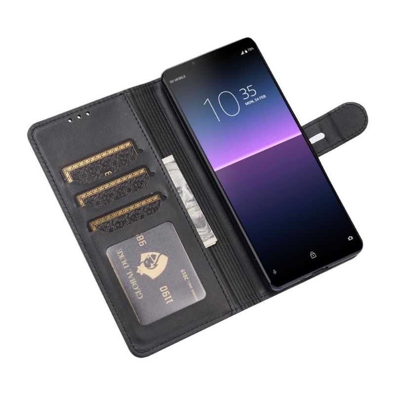 Kožené Pouzdro Na Sony Xperia 5 III Koťátko S Koženým Efektem