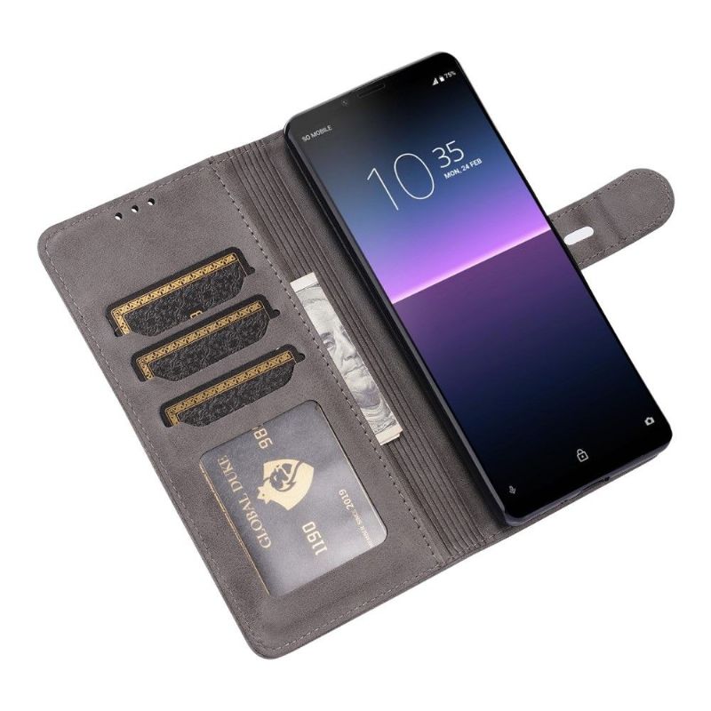 Kožené Pouzdro Na Sony Xperia 5 III Koťátko S Koženým Efektem