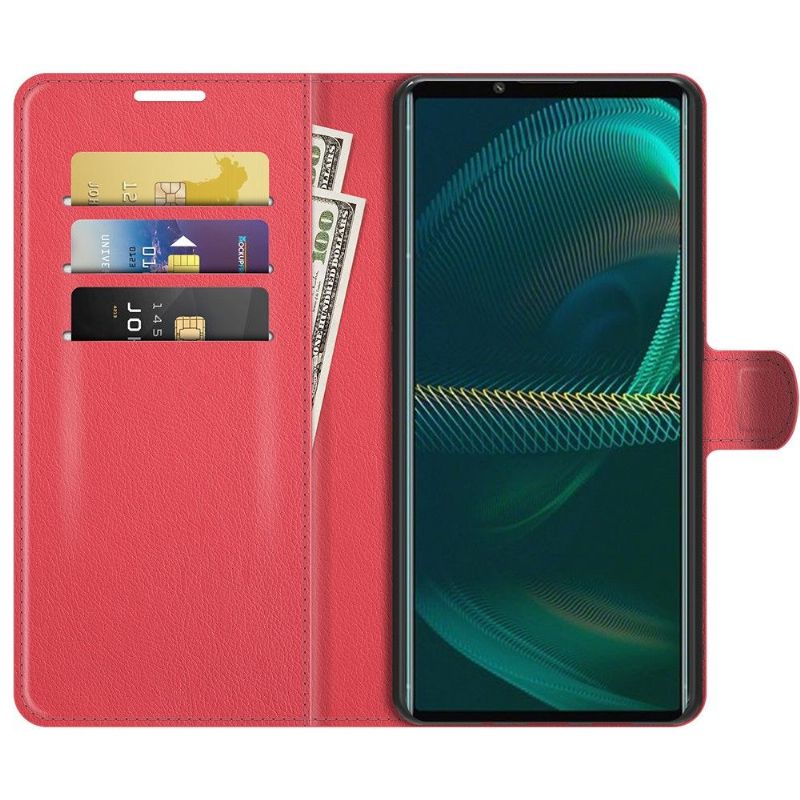 Kožené Pouzdro Na Sony Xperia 5 III Peněženkové Pouzdro