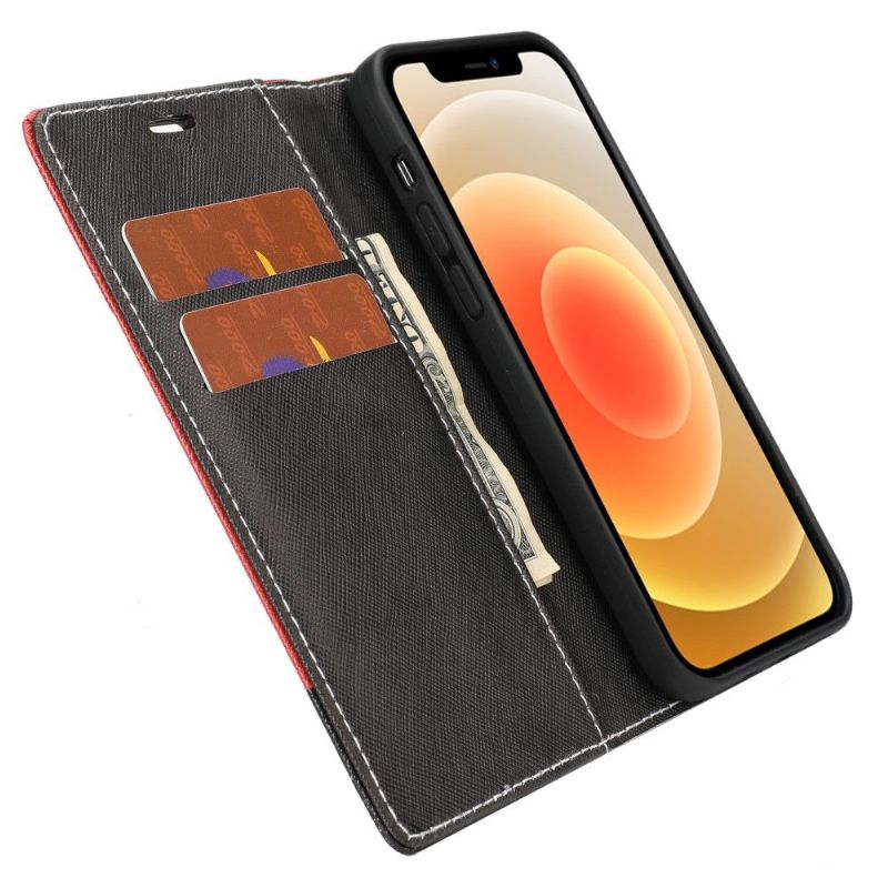 Flipové Pouzdro Na iPhone 12 / 12 Pro Dvoubarevné Rovnátka