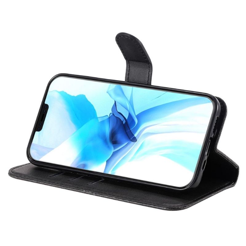 Flipové Pouzdro Na iPhone 12 / 12 Pro Kapsa Na Zip S Koženým Efektem