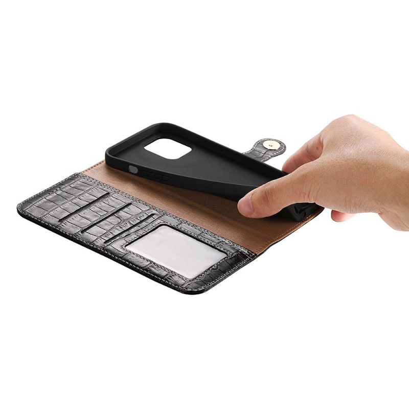 Flipové Pouzdro Na iPhone 12 / 12 Pro Kůže Croc Look