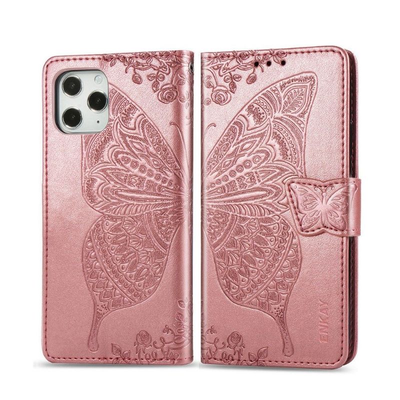 Kožené Pouzdro Folio Na iPhone 12 / 12 Pro Pomocný Motýl