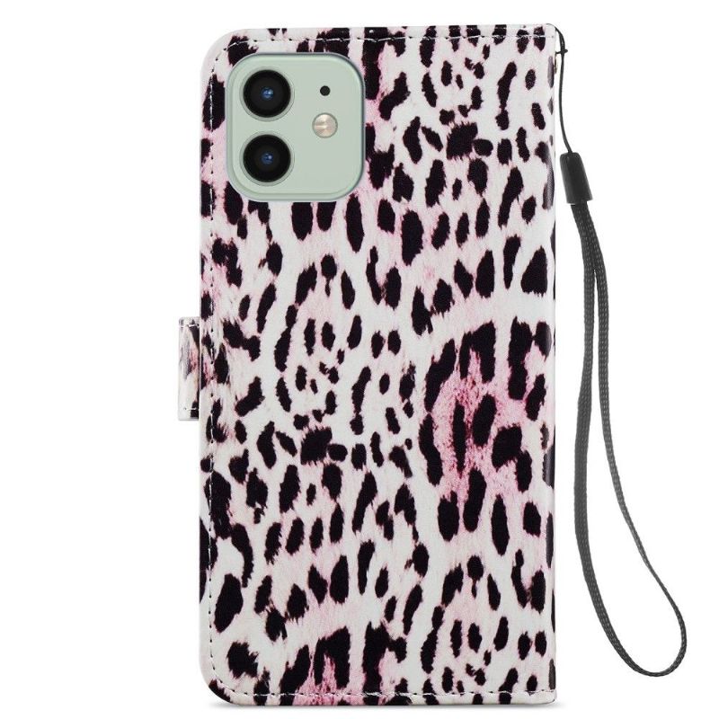 Kožené Pouzdro Na iPhone 12 / 12 Pro Leopardí Vzor