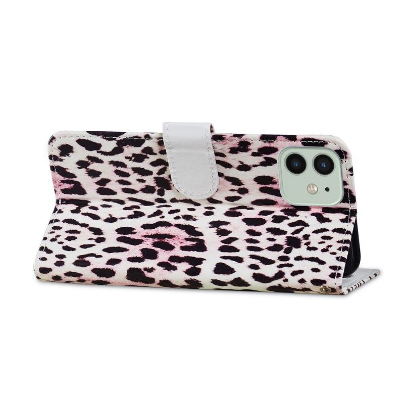 Kožené Pouzdro Na iPhone 12 / 12 Pro Leopardí Vzor
