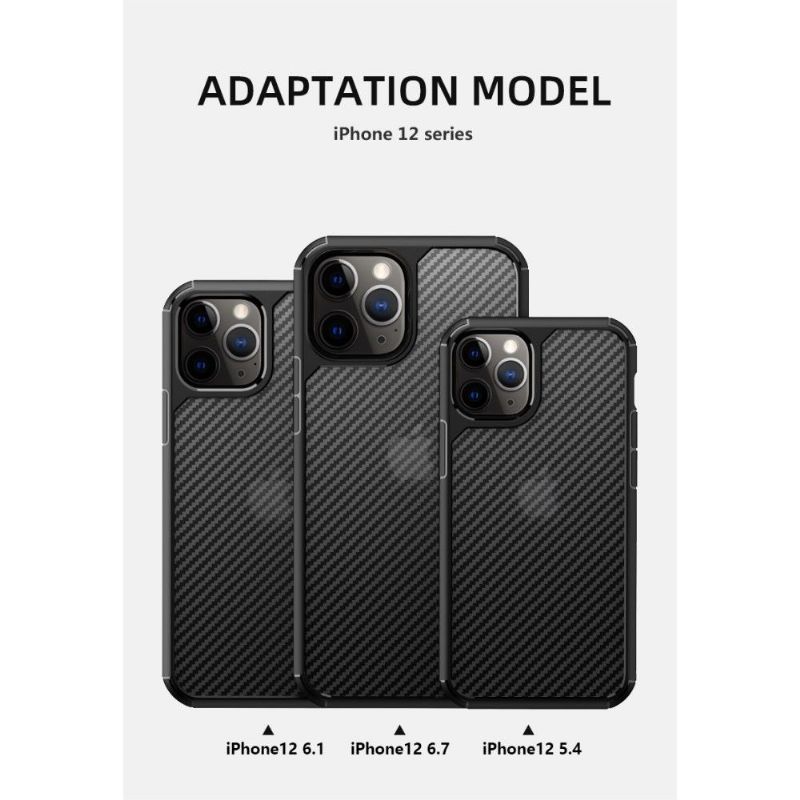 Kryt Na iPhone 12 / 12 Pro Karbonové Vlákno Ve Stylu Pioneer