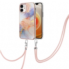 Kryt Na iPhone 12 / 12 Pro Na Lana Barevný Mramor