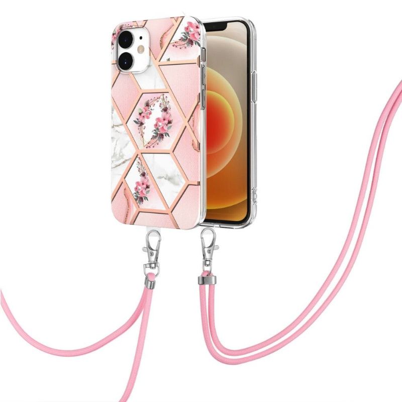 Kryt Na iPhone 12 / 12 Pro Na Lana Mramorová A Květinová Koruna