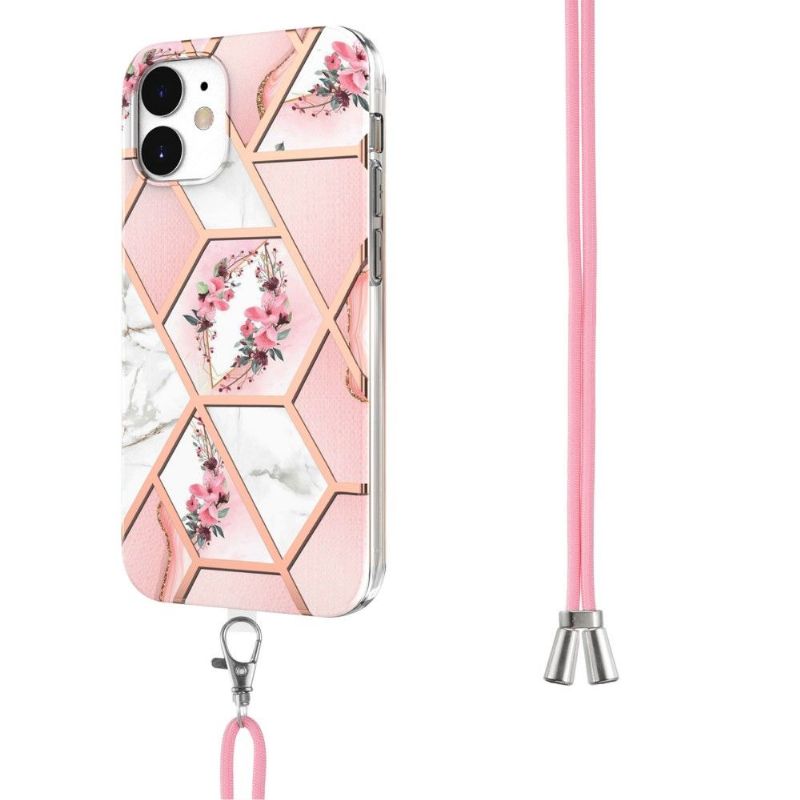 Kryt Na iPhone 12 / 12 Pro Na Lana Mramorová A Květinová Koruna