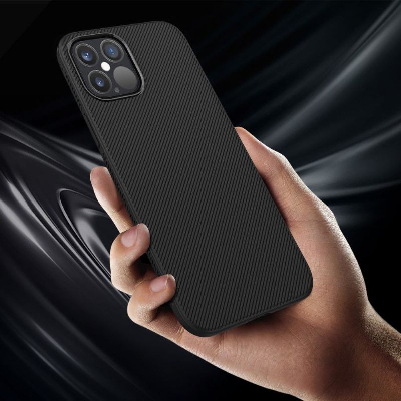 Kryt Na iPhone 12 / 12 Pro Silikonový Pruhovaný Efekt