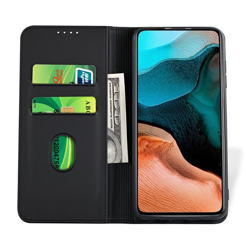 Kožené Pouzdro Folio Na Poco F2 Pro Flipové Pouzdro Měkký Dotek