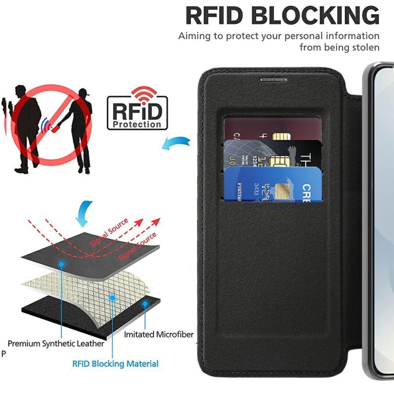 Kožené Pouzdro Folio Na Samsung Galaxy S25 5g Edge Kompatibilní S Magsafe A Rfid Blokováním