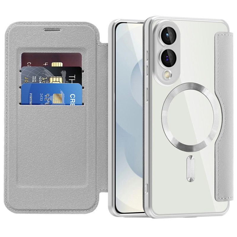 Kožené Pouzdro Folio Samsung Galaxy S25 5g Edge Prošívaná Kompatibilní S Magsafe