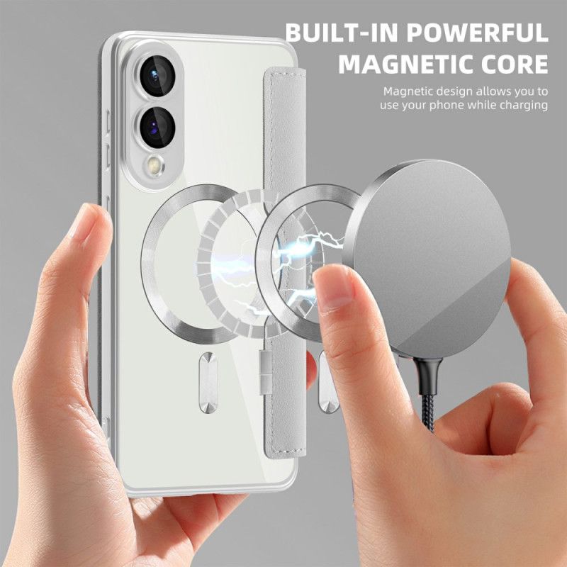 Kožené Pouzdro Folio Samsung Galaxy S25 5g Edge Prošívaná Kompatibilní S Magsafe