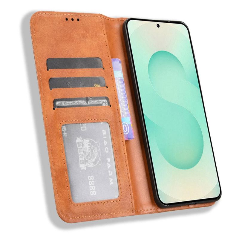 Kožené Pouzdro Samsung Galaxy S25 5g Edge Kryty Na Mobil Vintage Frieze