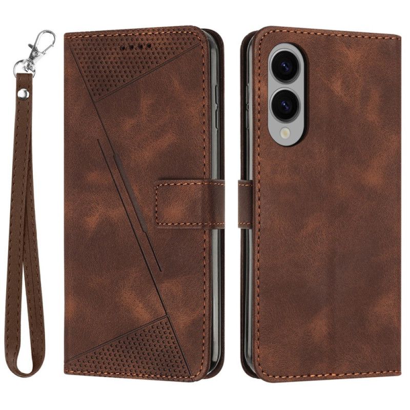 Kožený Kryt Na Samsung Galaxy S25 5g Edge Geometrický Design