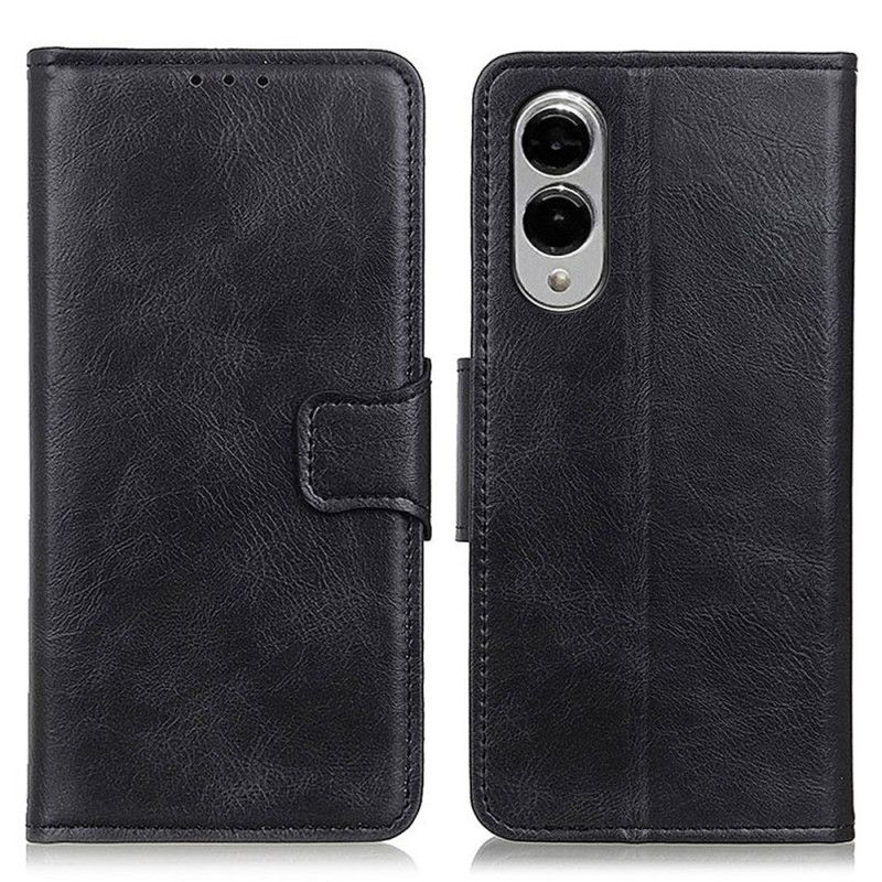 Kožený Kryt Na Samsung Galaxy S25 5g Edge Hnědožlutý Design