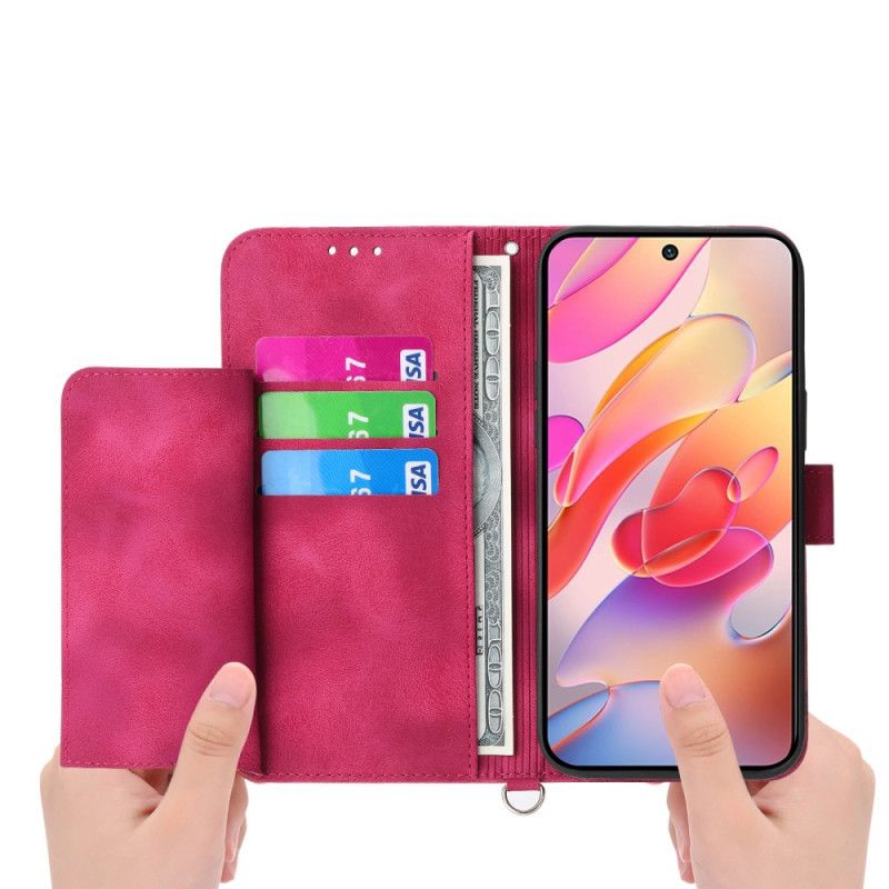 Kožený Kryt Na Samsung Galaxy S25 5g Edge Květinový Vzor A Popruhy