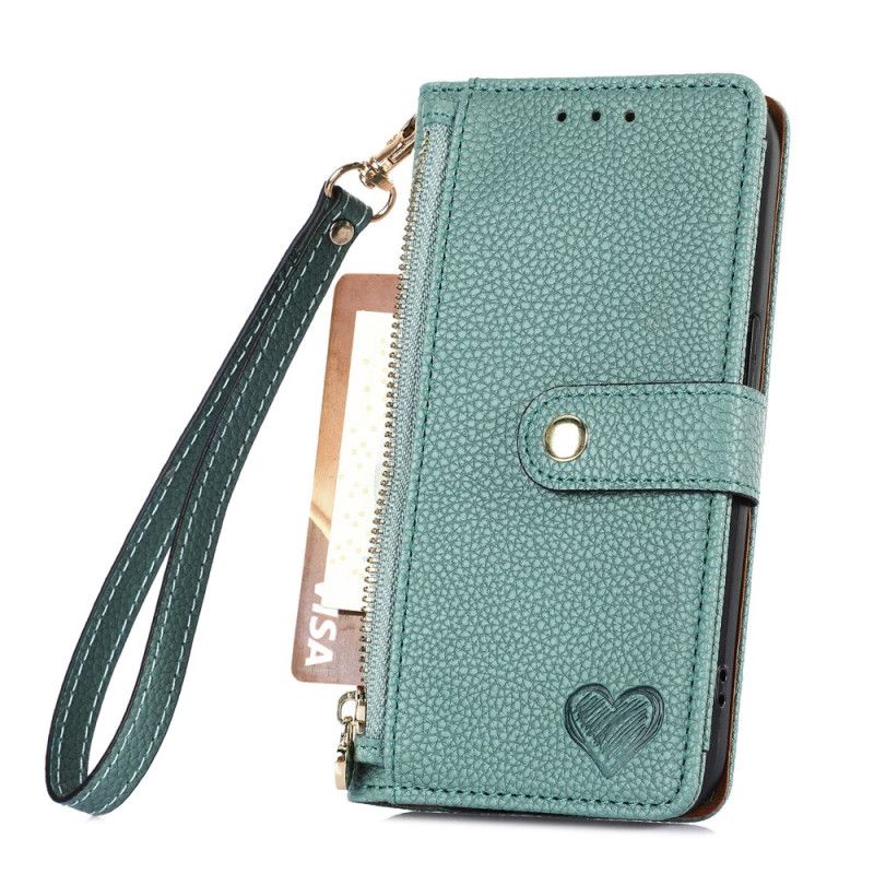 Kožený Kryt Na Samsung Galaxy S25 5g Edge Rfid Vzor Se Srdcem