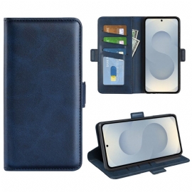 Kožený Kryt Samsung Galaxy S25 5g Edge Dvojitá Magnetická Spona