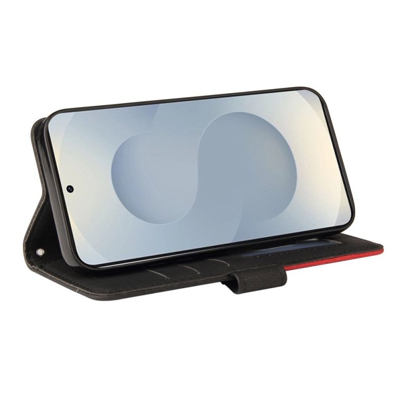 Kožený Kryt Samsung Galaxy S25 5g Edge Dvoubarevné Vlnění