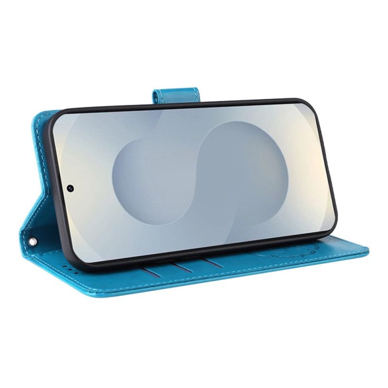 Kožený Kryt Samsung Galaxy S25 5g Edge Květinový Vzor