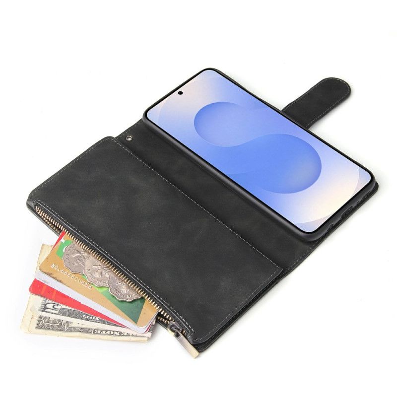 Kožený Kryt Samsung Galaxy S25 5g Edge Peněženka S Efektem Semiše