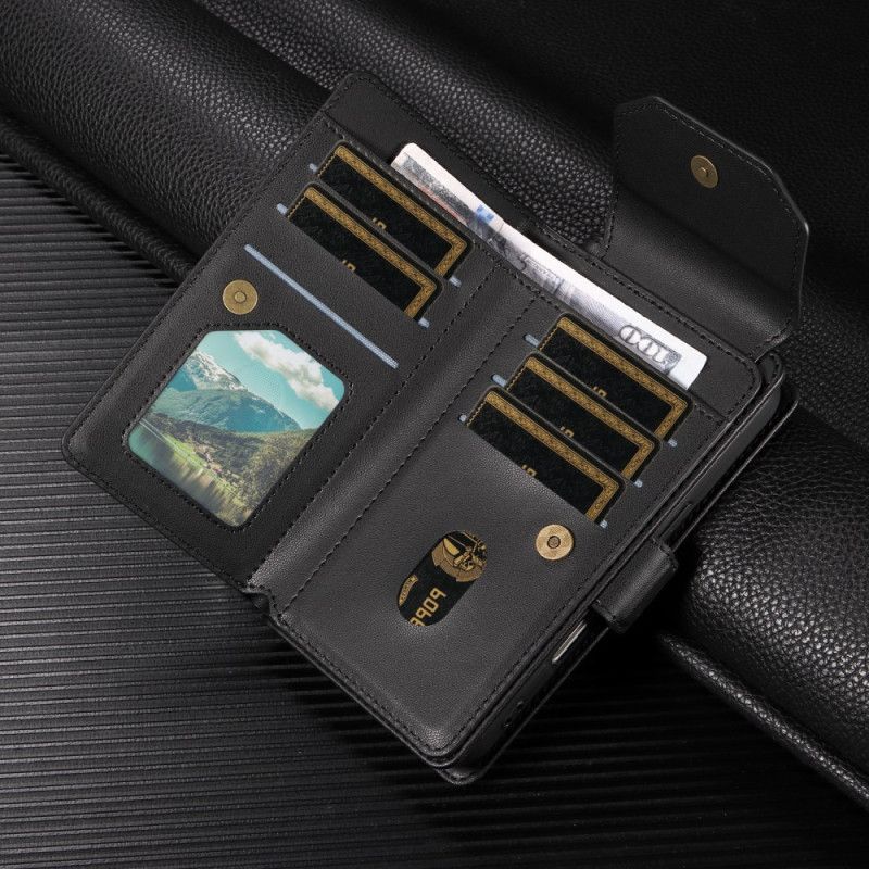 Kožený Kryt Samsung Galaxy S25 5g Edge Pouzdro Na Karty A Poutko Na Zápěstí