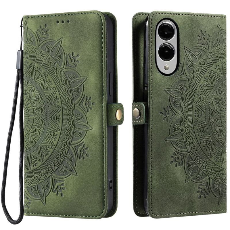 Kožený Kryt Samsung Galaxy S25 5g Edge Semišový Efekt Mandaly