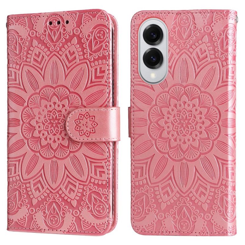 Kožený Kryt Samsung Galaxy S25 5g Edge Slunečnicový Vzor