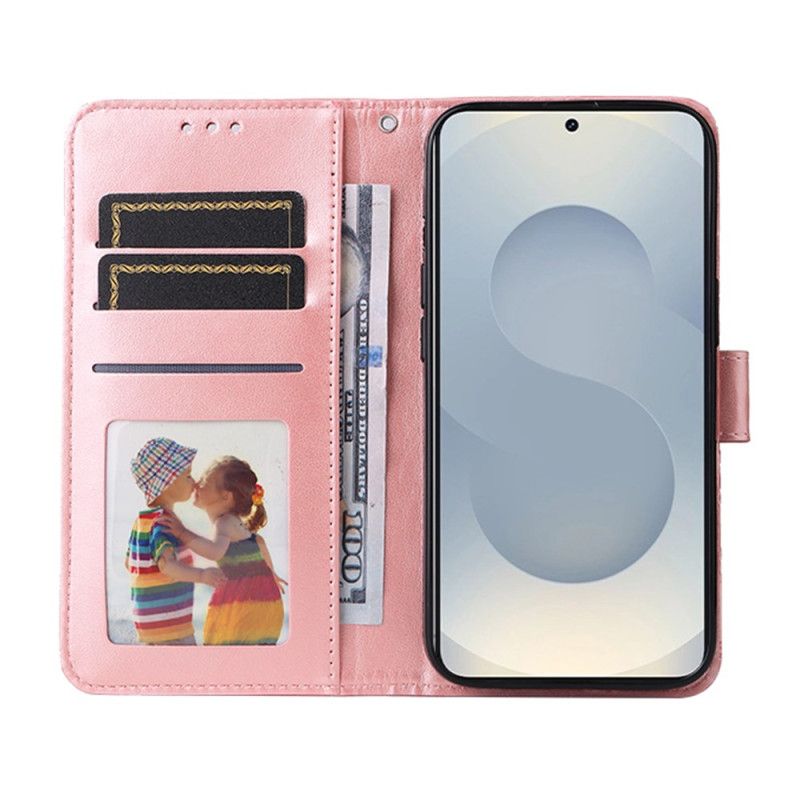 Kožený Kryt Samsung Galaxy S25 5g Edge Slunečnicový Vzor