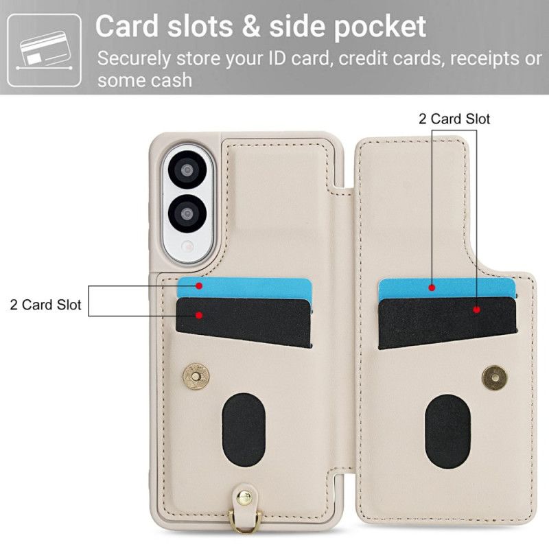 Kryt Na Samsung Galaxy S25 5g Edge Pouzdro Na Karty S Květinovým Vzorem A Šňůrkou