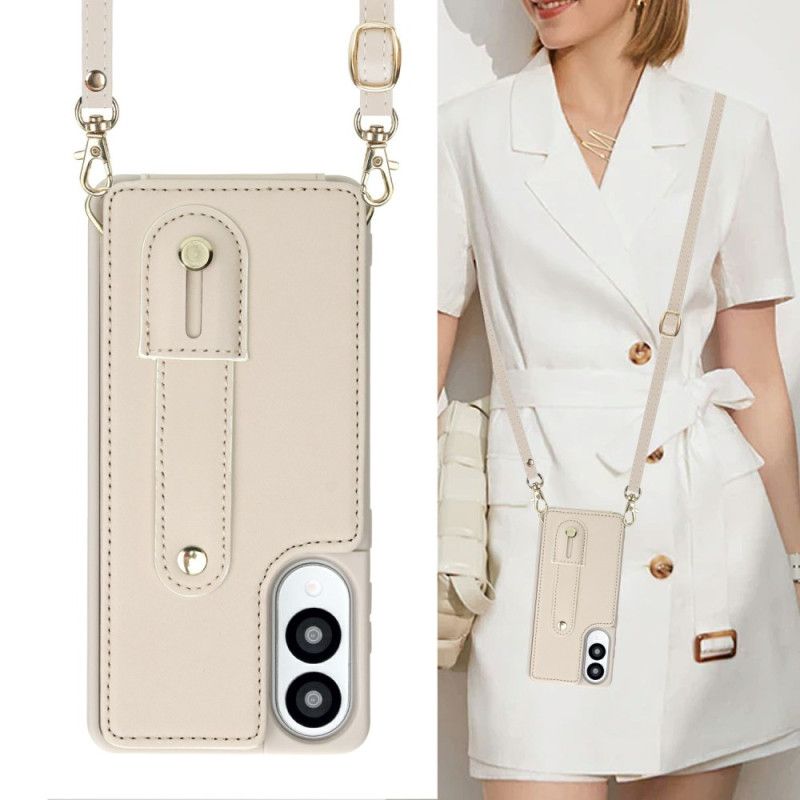 Kryt Samsung Galaxy S25 5g Edge Pouzdro Na Karty S Popruhem A Ramenním Popruhem