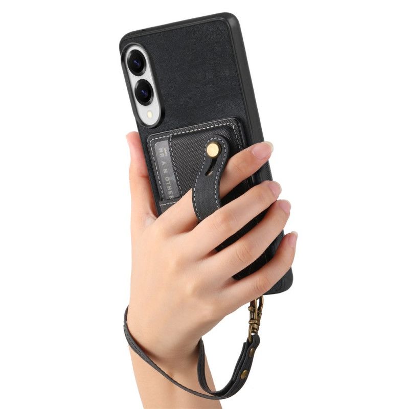 Kryt Samsung Galaxy S25 5g Edge Retro Držák Na Karty A Poutko Na Zápěstí