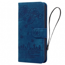 Peněženková Pouzdra Samsung Galaxy S25 5g Edge Kočičí Scéna