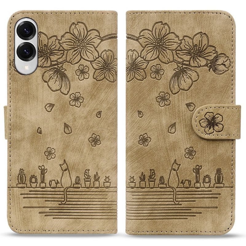 Peněženková Pouzdra Samsung Galaxy S25 5g Edge Kočičí Scéna