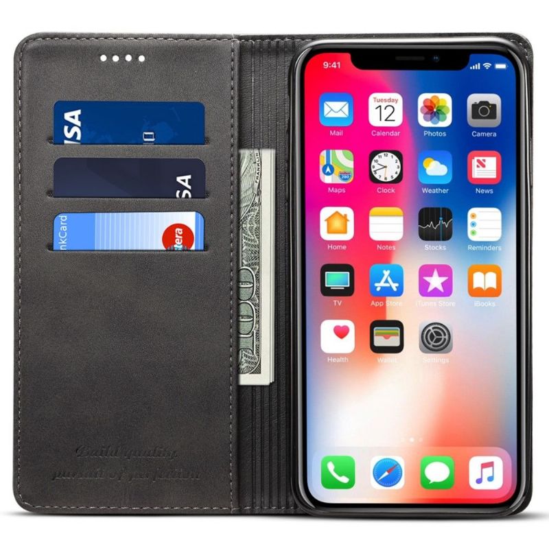 Flipové Pouzdro Na iPhone XR Kožené Pouzdro Kůže Ve Stylu Překlápění
