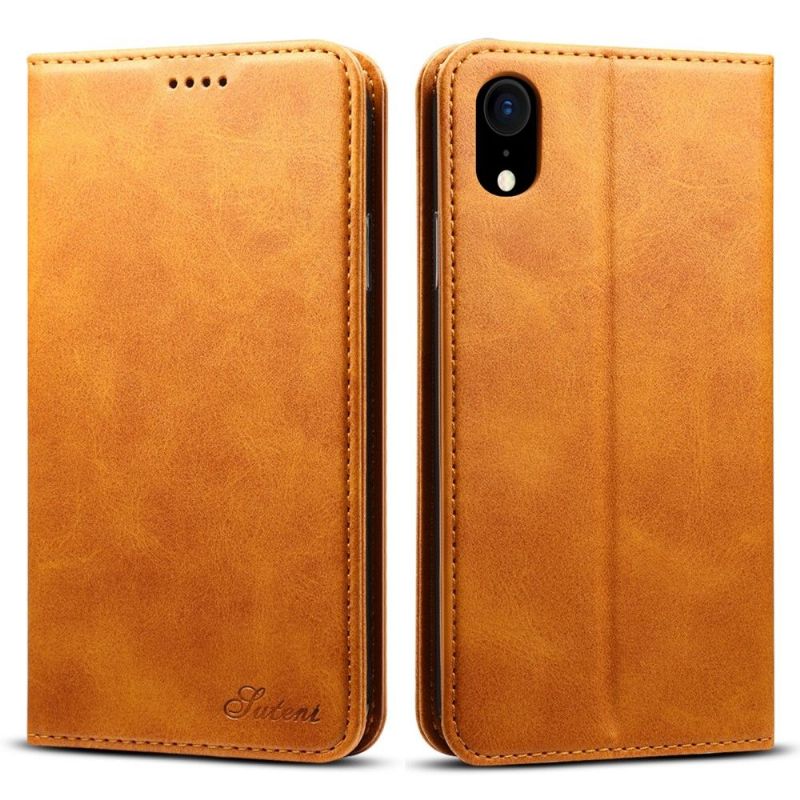 Flipové Pouzdro Na iPhone XR Kožené Pouzdro Kůže Ve Stylu Překlápění