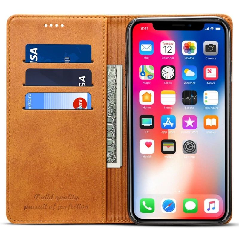 Flipové Pouzdro Na iPhone XR Kožené Pouzdro Kůže Ve Stylu Překlápění