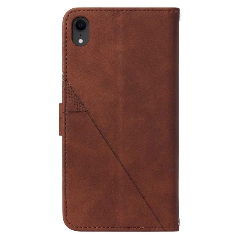 Flipové Pouzdro Na iPhone XR Kožený Efekt S Geometrickým Designem
