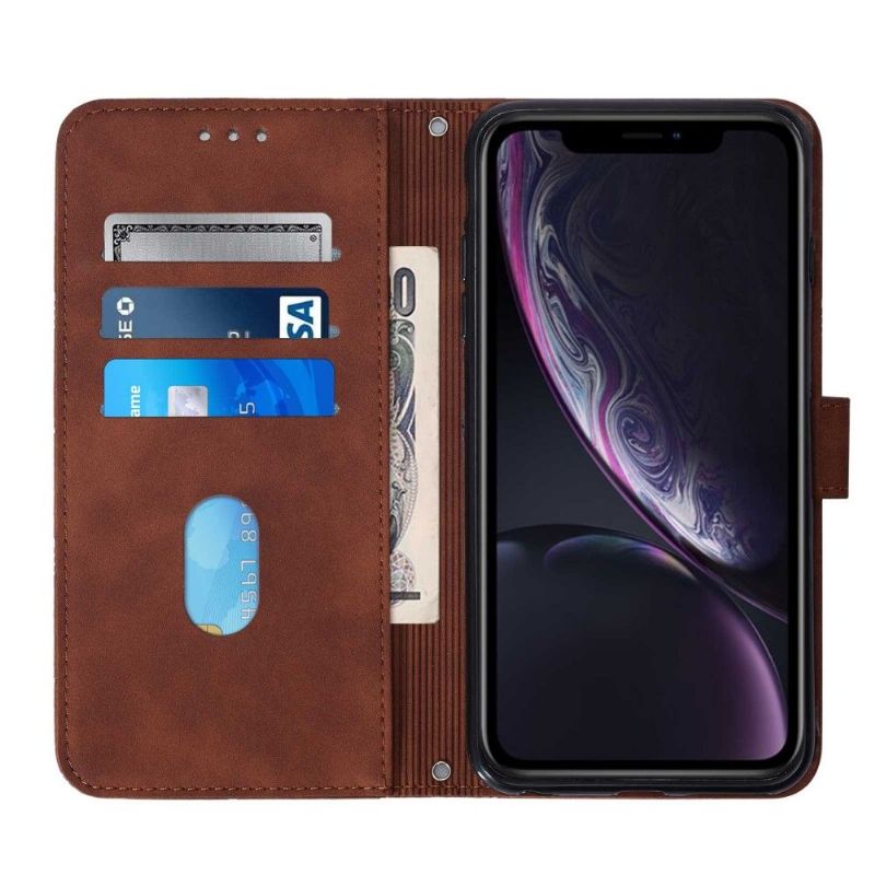 Flipové Pouzdro Na iPhone XR Kožený Efekt S Geometrickým Designem