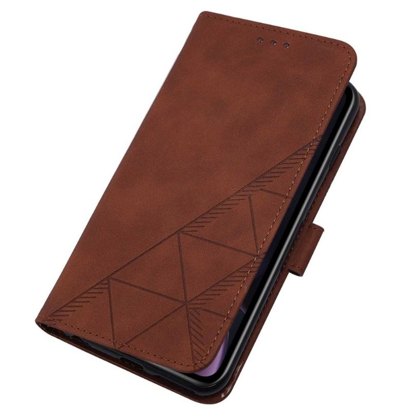 Flipové Pouzdro Na iPhone XR Kožený Efekt S Geometrickým Designem