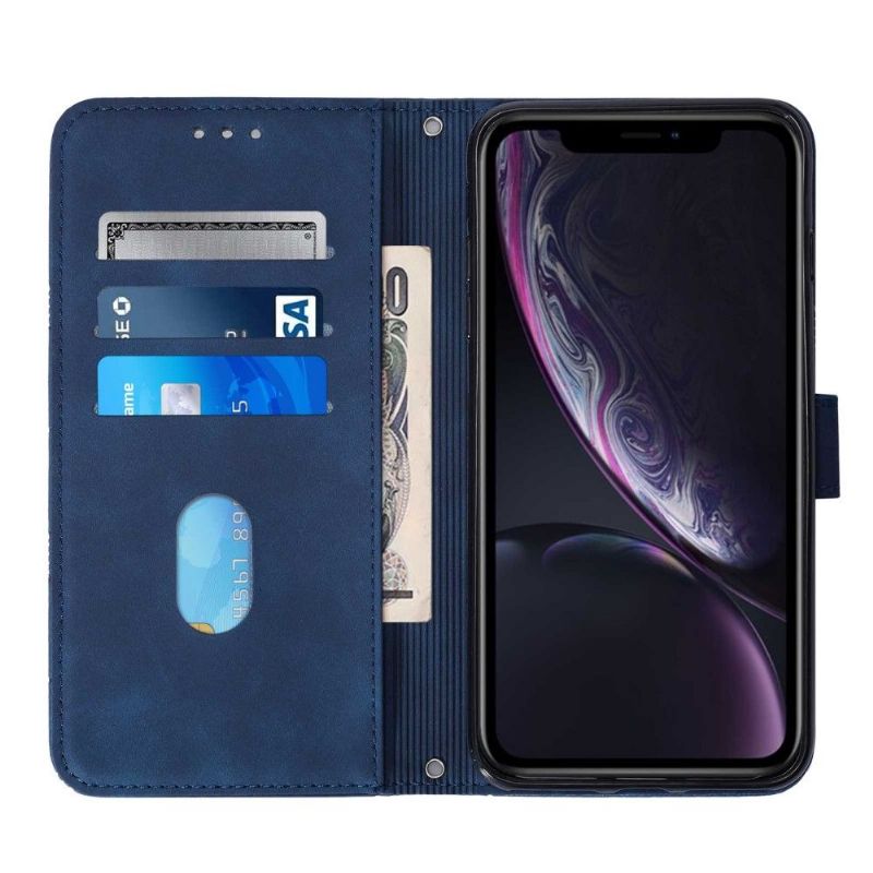 Flipové Pouzdro Na iPhone XR Kožený Efekt S Geometrickým Designem