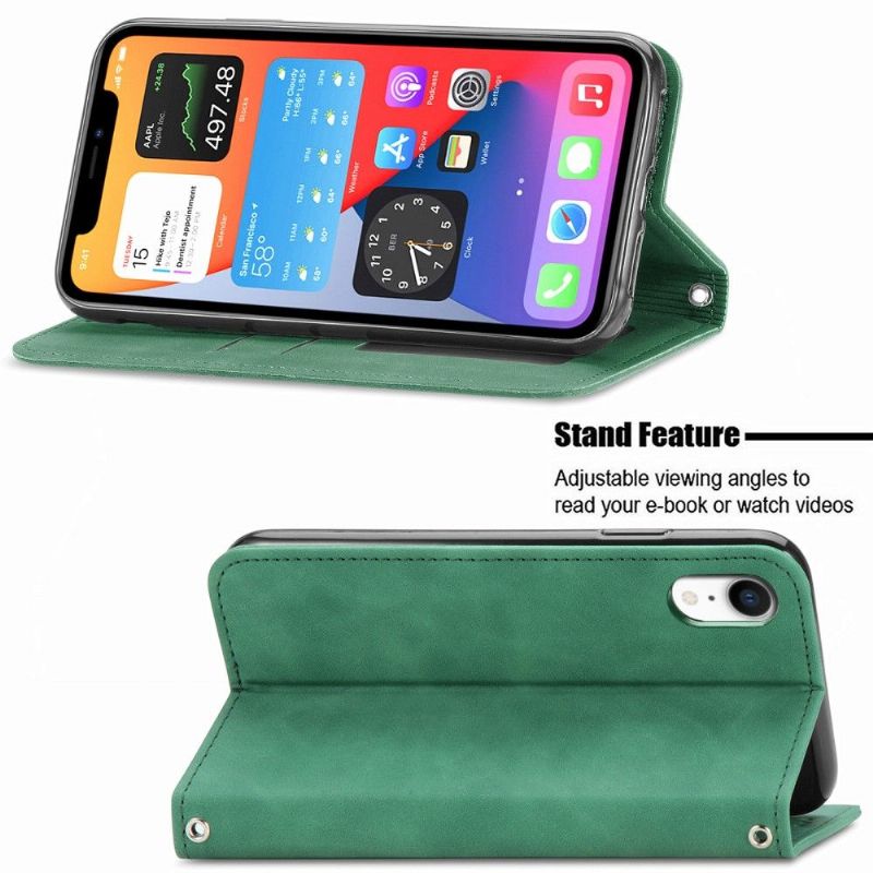 Flipové Pouzdro Na iPhone XR Obchodní Retro