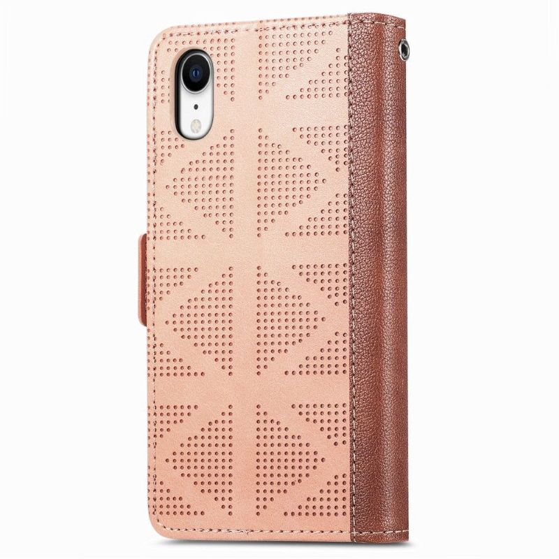 Flipové Pouzdro Na iPhone XR Umělá Kůže S Dírkami