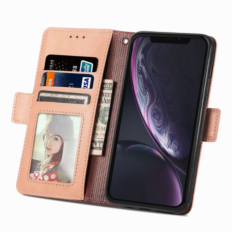 Flipové Pouzdro Na iPhone XR Umělá Kůže S Dírkami