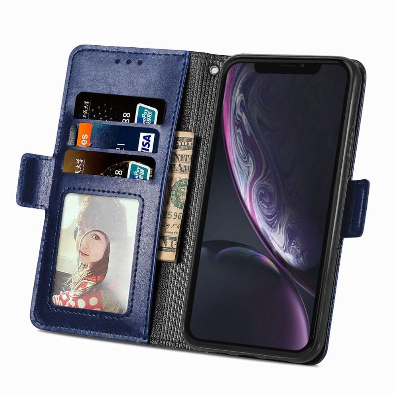 Flipové Pouzdro Na iPhone XR Umělá Kůže S Dírkami