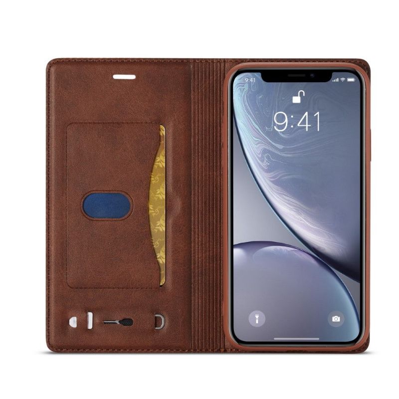 Kožené Pouzdro Folio Na iPhone XR Držitel Karty Le Clémentien